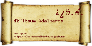 Ölbaum Adalberta névjegykártya